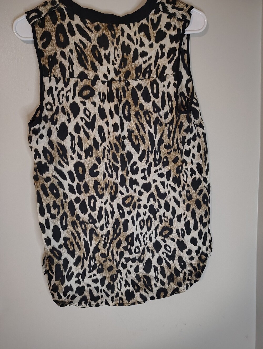 Forever 21 Women's Brown Leopard Print V-Neck Sleeveless Blouse Size L - Picture 6 of 7